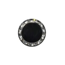 Botón De Metal Con Strass Y Azabache Negro 18mm 7 Botón De Metal Con Strass Y Azabache Negro 18mm -Merceria Botton boton metal strass azabache negro 18mm 2