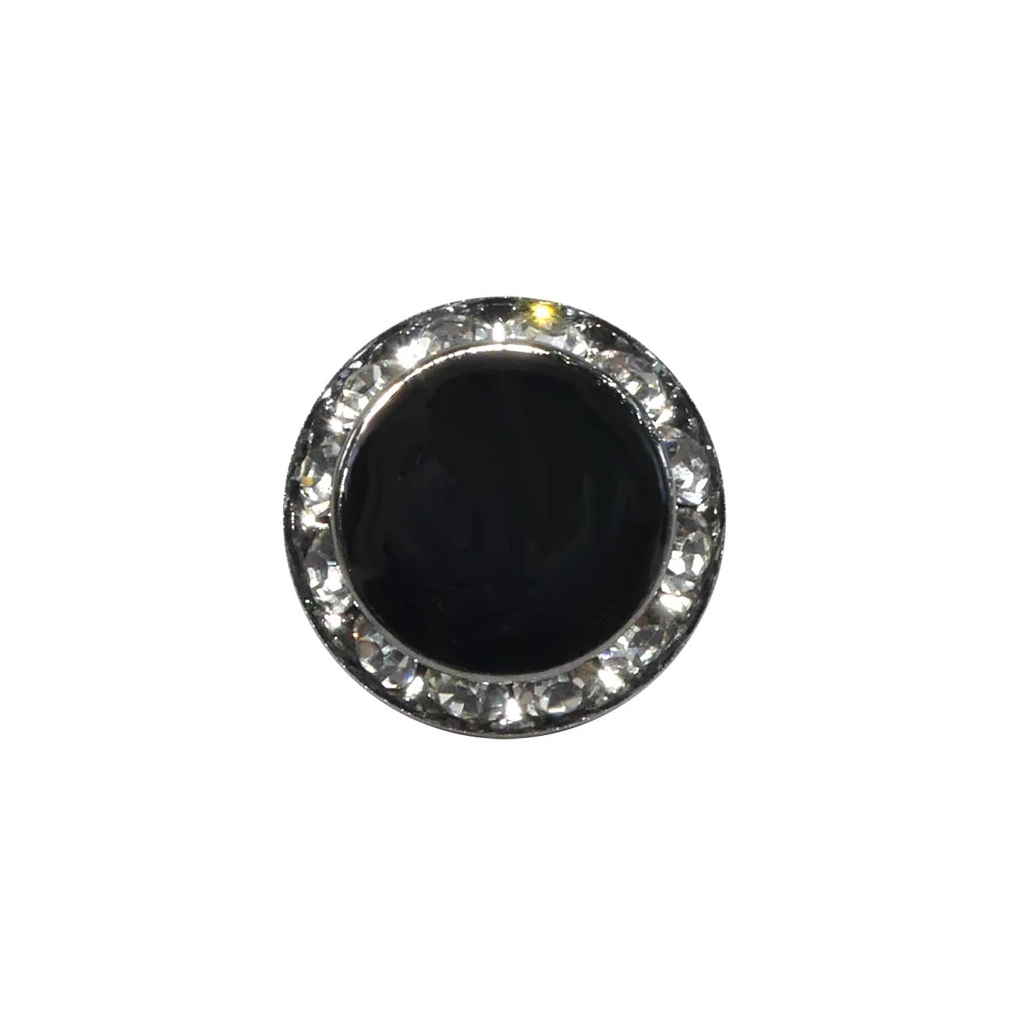 Botón De Metal Con Strass Y Azabache Negro 18mm 5 Botón De Metal Con Strass Y Azabache Negro 18mm - Imagen 3