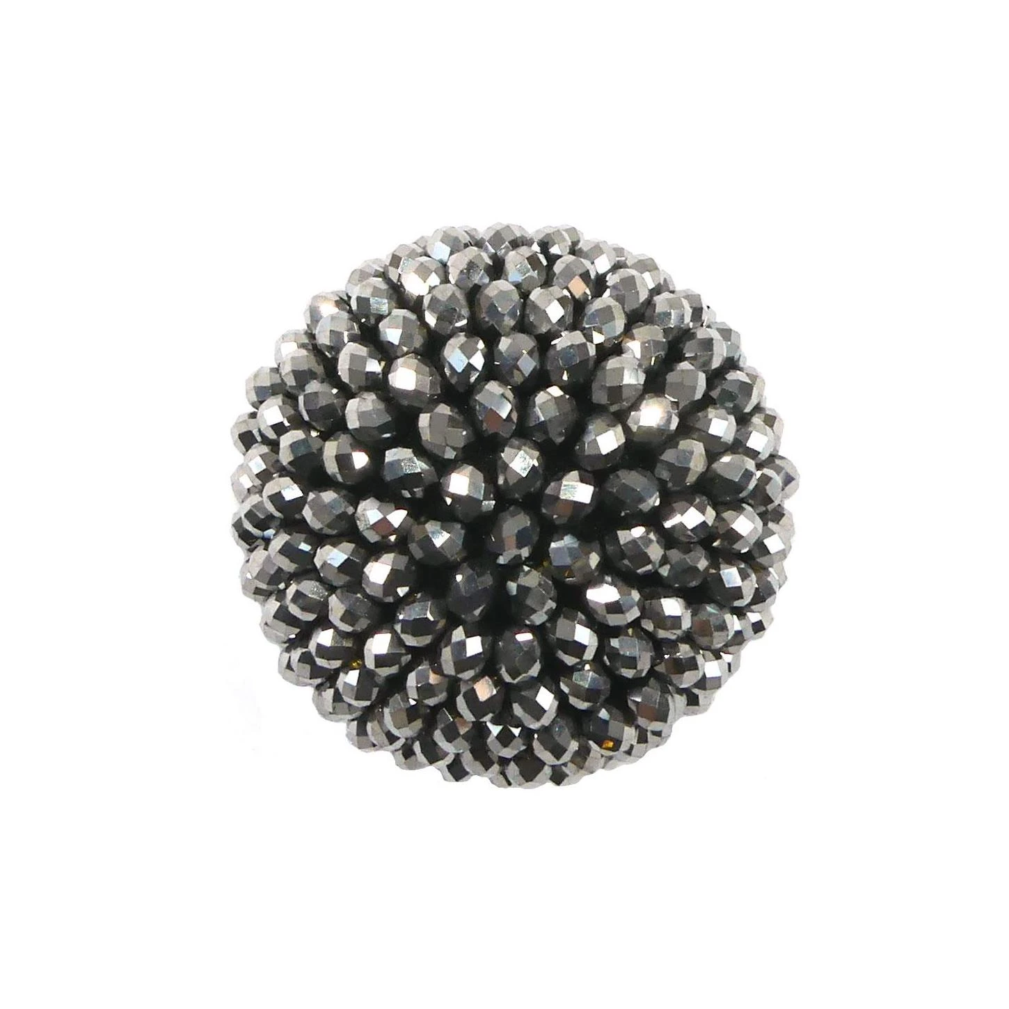 Botón De Rocalla Plata Vieja 4 Botón De Rocalla Plata Vieja - Imagen 2