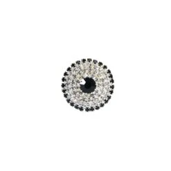 Botón Redondo Strass Blanco Y Negro
