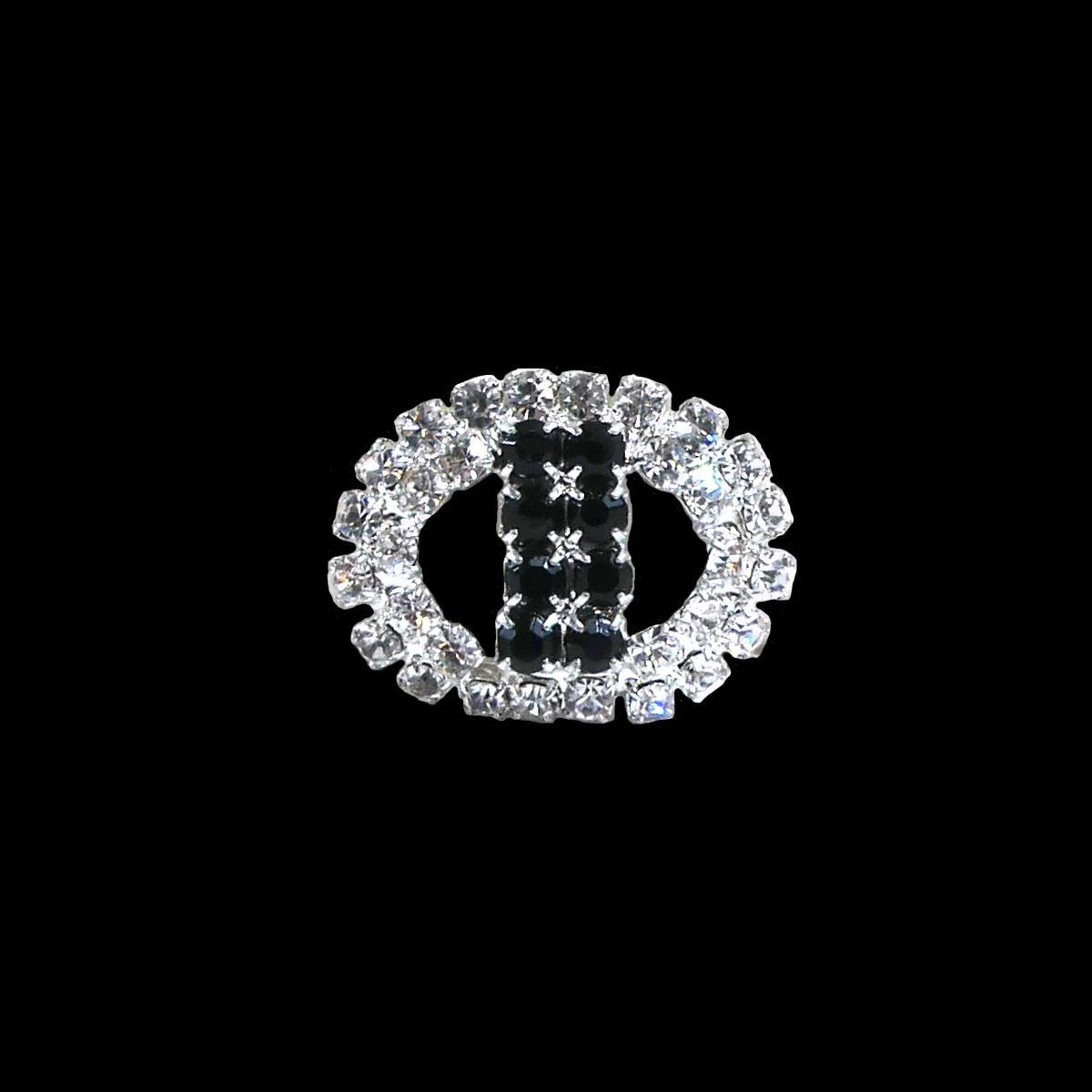 Botón De Strass Ovalado Blanco Y Negro. Varios Tamaños 3 Botón De Strass Ovalado Blanco Y Negro. Varios Tamaños