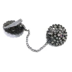 Broche Con Pinza Metalizado Con Strass. Corazones