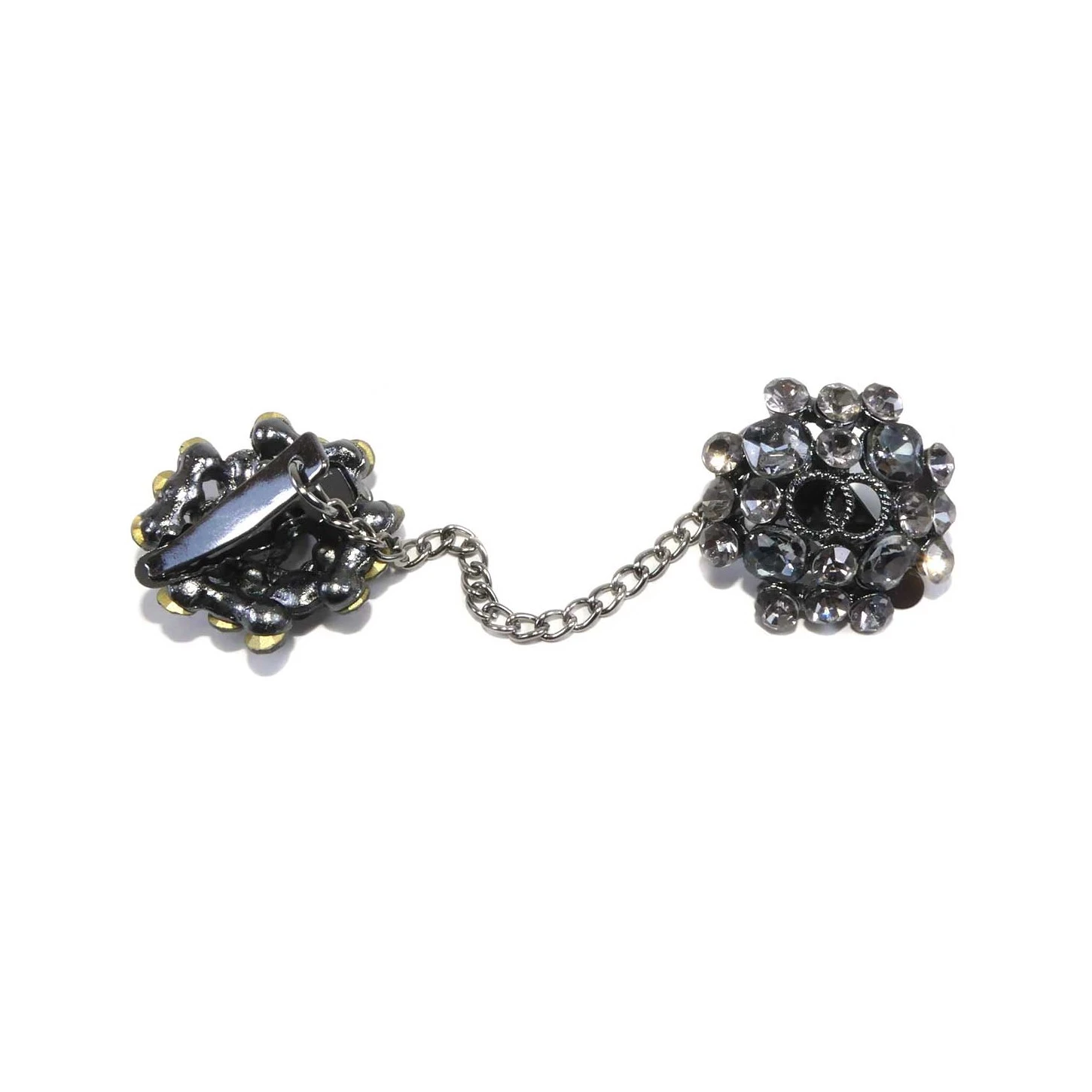 Broche Con Pinza Pavonado Con Strass. Aros 4 Broche Con Pinza Pavonado Con Strass. Aros - Imagen 2