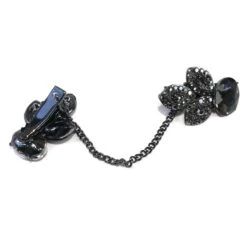 Broche Con Pinza Pavonado Con Strass. Flor Lis