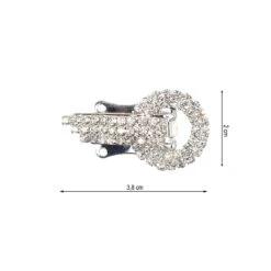 Broche De Strass Blanco Y Plata Con Pinza 3,8 X 2cm