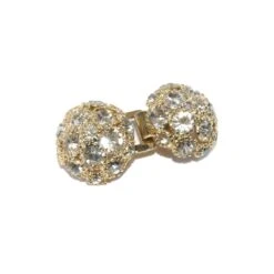 Broche De Strass Dorado Media Bola