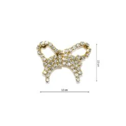 Broche De Strass Lazo Dorado 35x25mm -Merceria Botton broche de strass lazo dorado 35x25mm 1