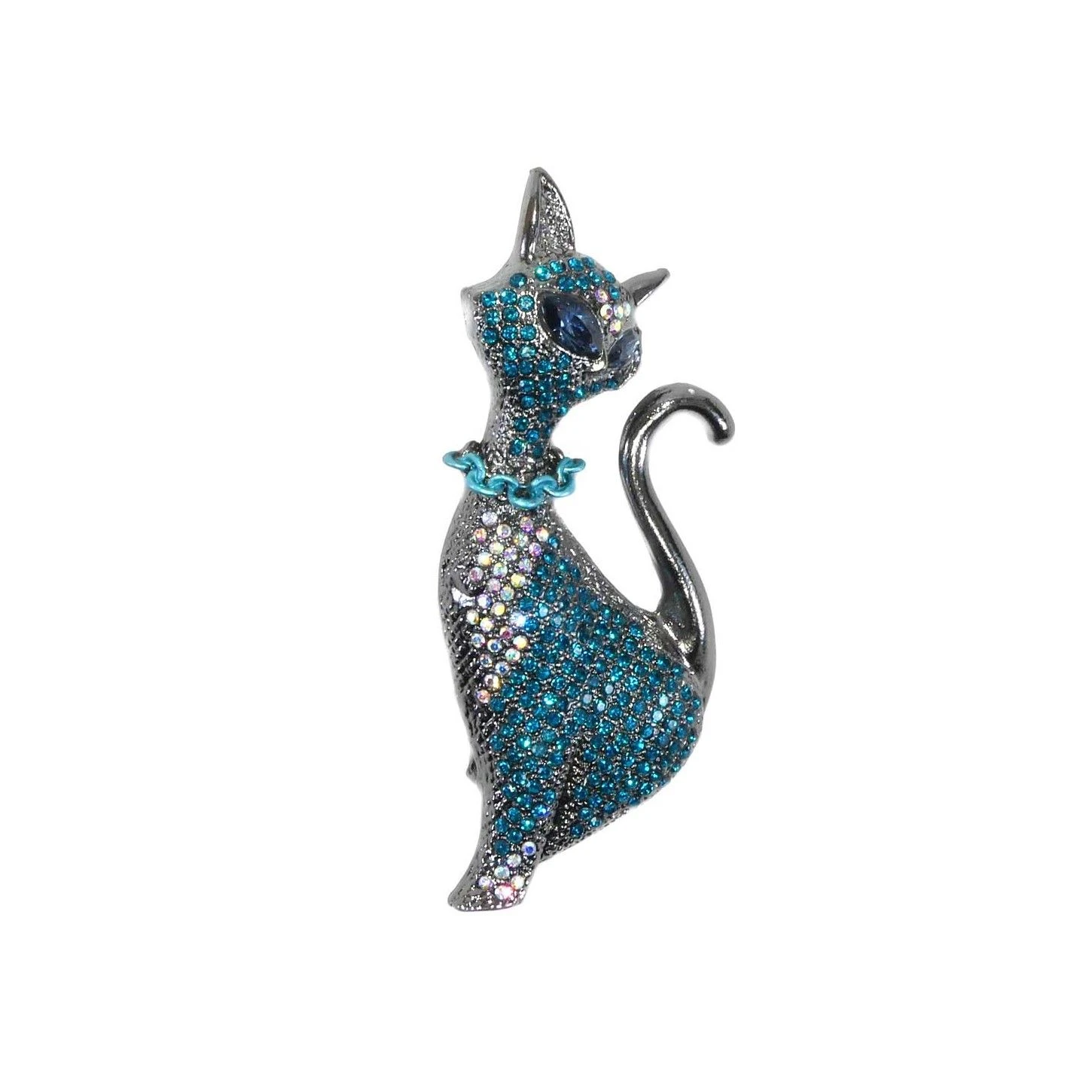 Broche Fantasía Con Imperdible Y Cristal. Gato 3 Broche Fantasía Con Imperdible Y Cristal. Gato