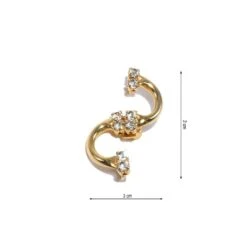 Broche Joya Dorado Curvas Con Strass