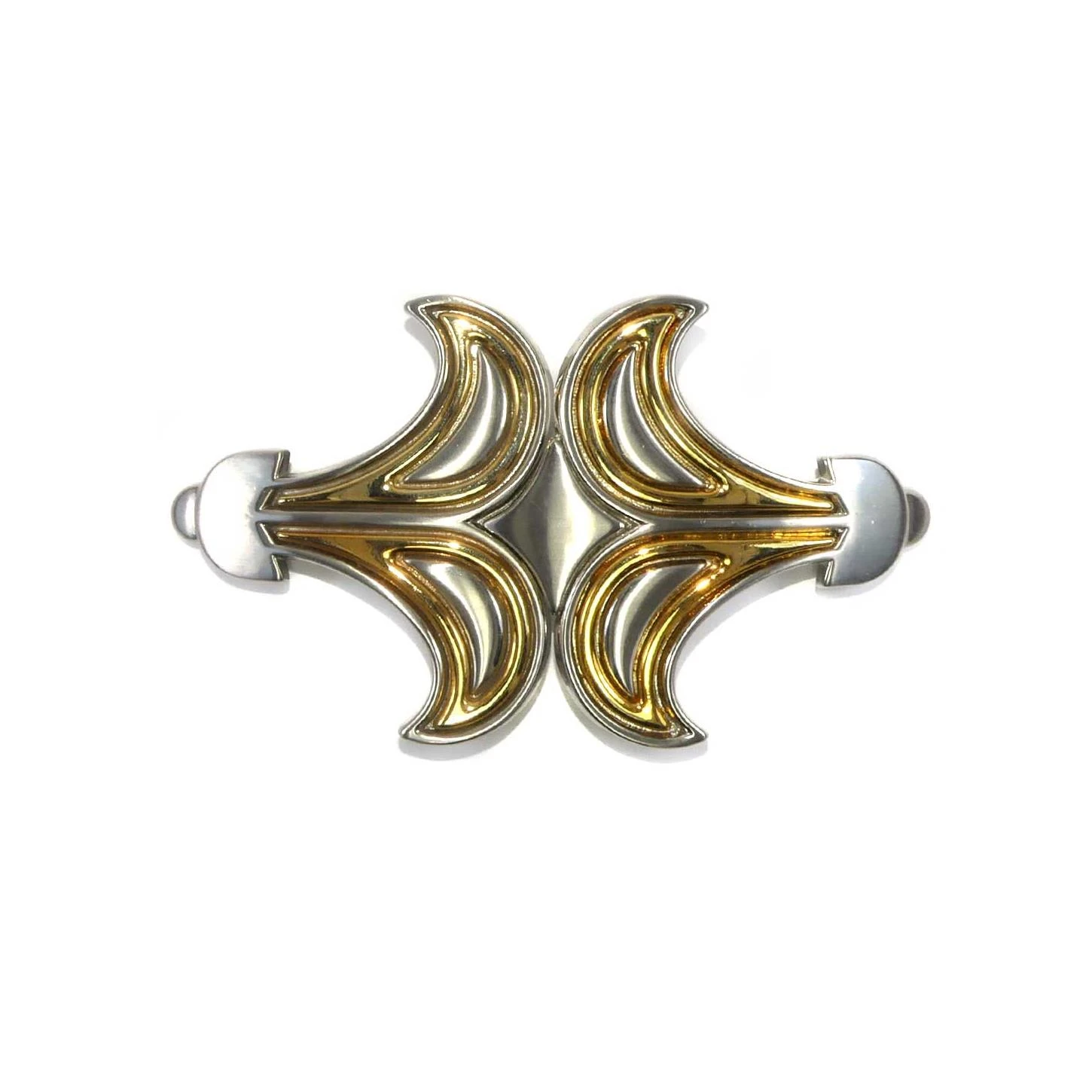 Broche Metal Arabesco Oro Y Plata 3 Broche Metal Arabesco Oro Y Plata