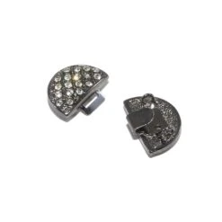 Broche Metal Con Minicristales. Pavonado Y Plata -Merceria Botton broche metal con minicristales pavonado y plata 2