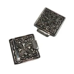 Broche Metálico Cuadrado 60x30mm. Plata Vieja -Merceria Botton broche metalico cuadrado 60x30mm plata vieja 1