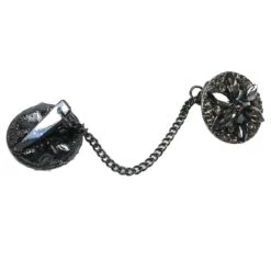 Broche Metalizado Y Cristal En Círculo Con Pinza. Varios Colores