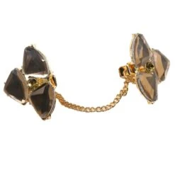 Broche Metalizado Y Cristal En Triángulo Con Pinza. Varios Colores