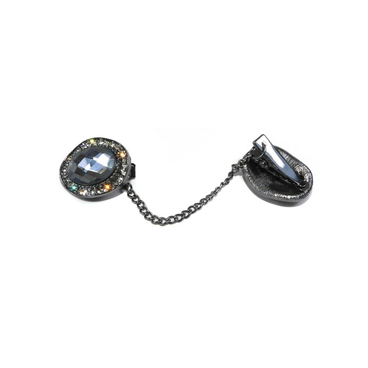 Broche Metalizado Y Cristal Ovalado Con Pinza 4 Broche Metalizado Y Cristal Ovalado Con Pinza - Imagen 2