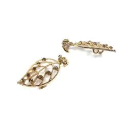 Broche De Strass Fantasía Metalizado. Hojas -Merceria Botton broche strass fantasia metalizado hojas 1