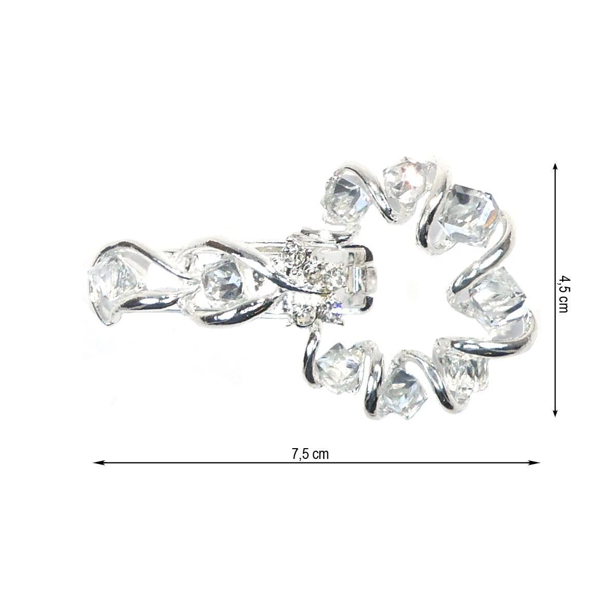 Broche De Strass Metalizado Con Pinza 7,5cm 3 Broche De Strass Metalizado Con Pinza 7,5cm