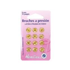 Broches De Presión Automáticos Dorados 9mm