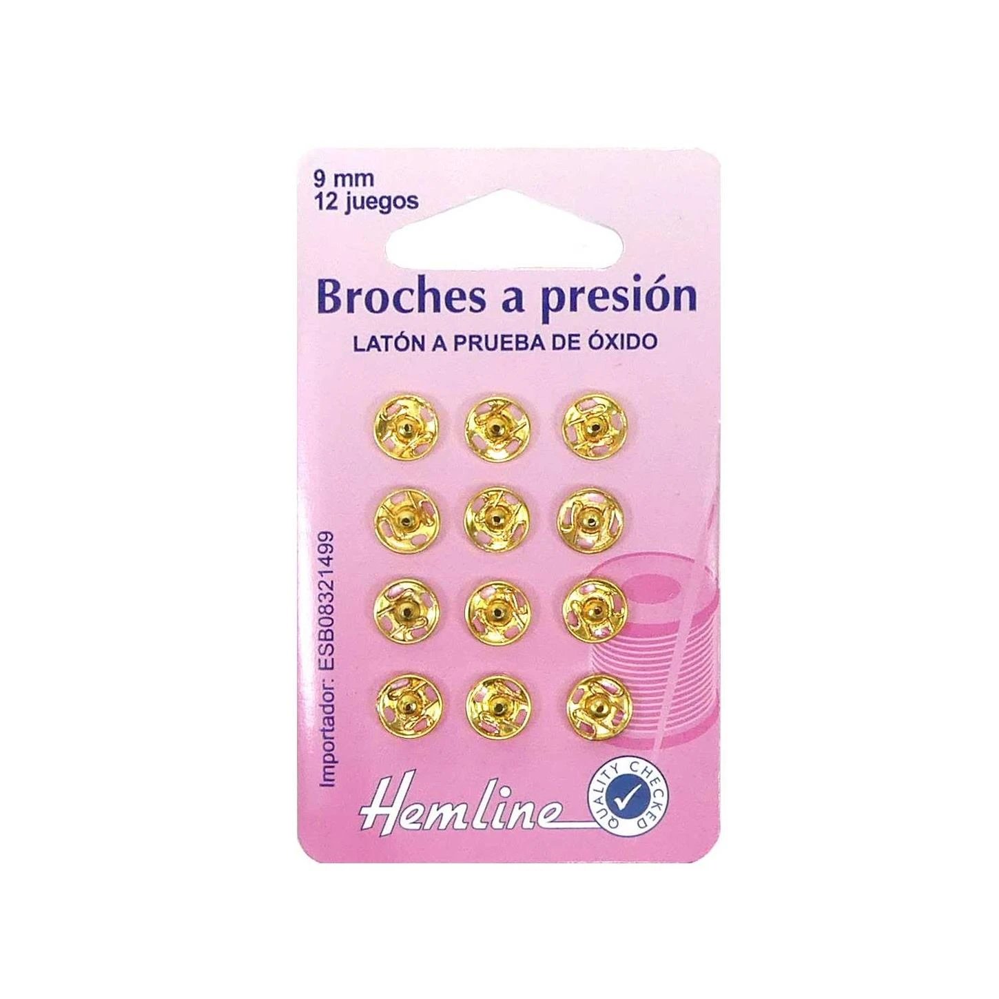 Broches De Presión Automáticos Dorados 9mm 3 Broches De Presión Automáticos Dorados 9mm