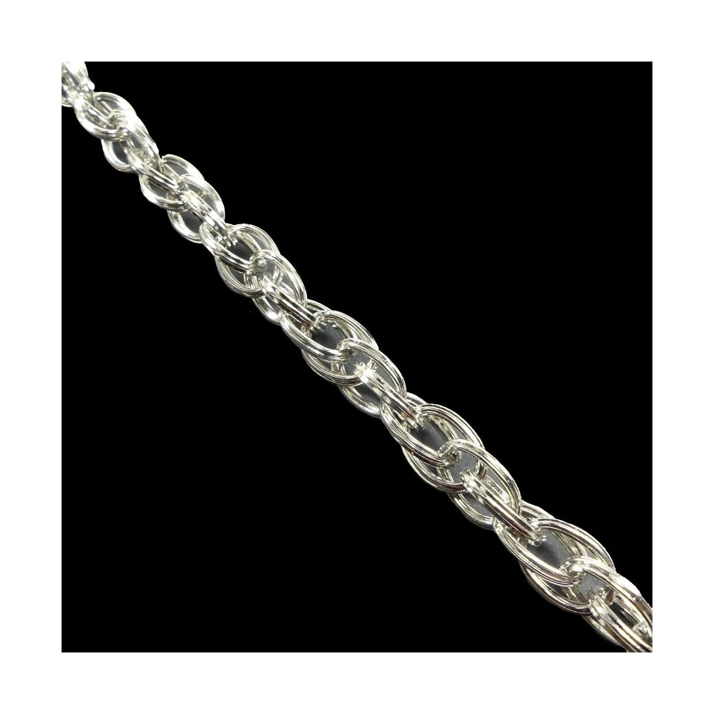 Cadena De Acero Con Doble Eslabon 1cm. Plata 4 Cadena De Acero Con Doble Eslabon 1cm. Plata - Imagen 2