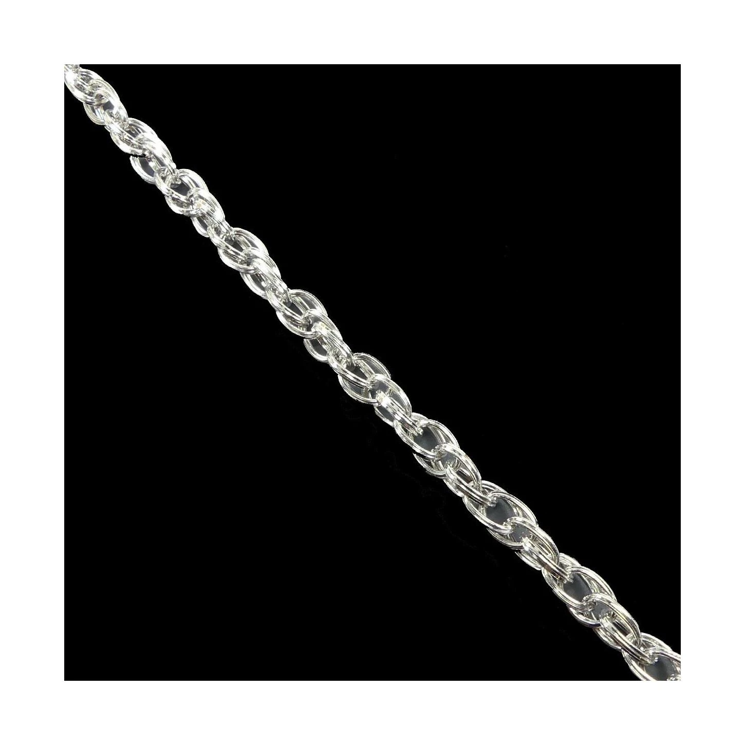 Cadena De Acero Con Doble Eslabon 1cm. Plata 3 Cadena De Acero Con Doble Eslabon 1cm. Plata