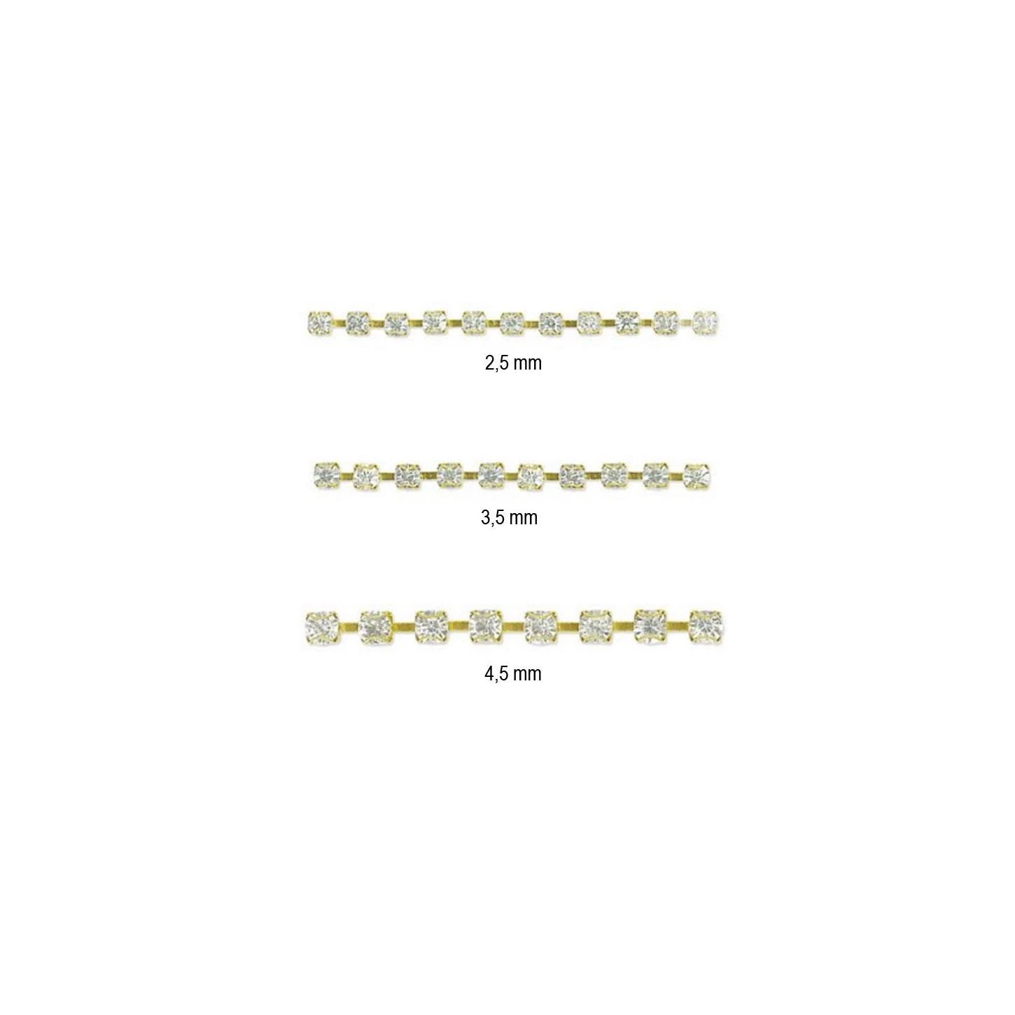 Cadena De Strass De Una Fila Plata 4,5mm 4 Cadena De Strass De Una Fila Plata 4,5mm - Imagen 2