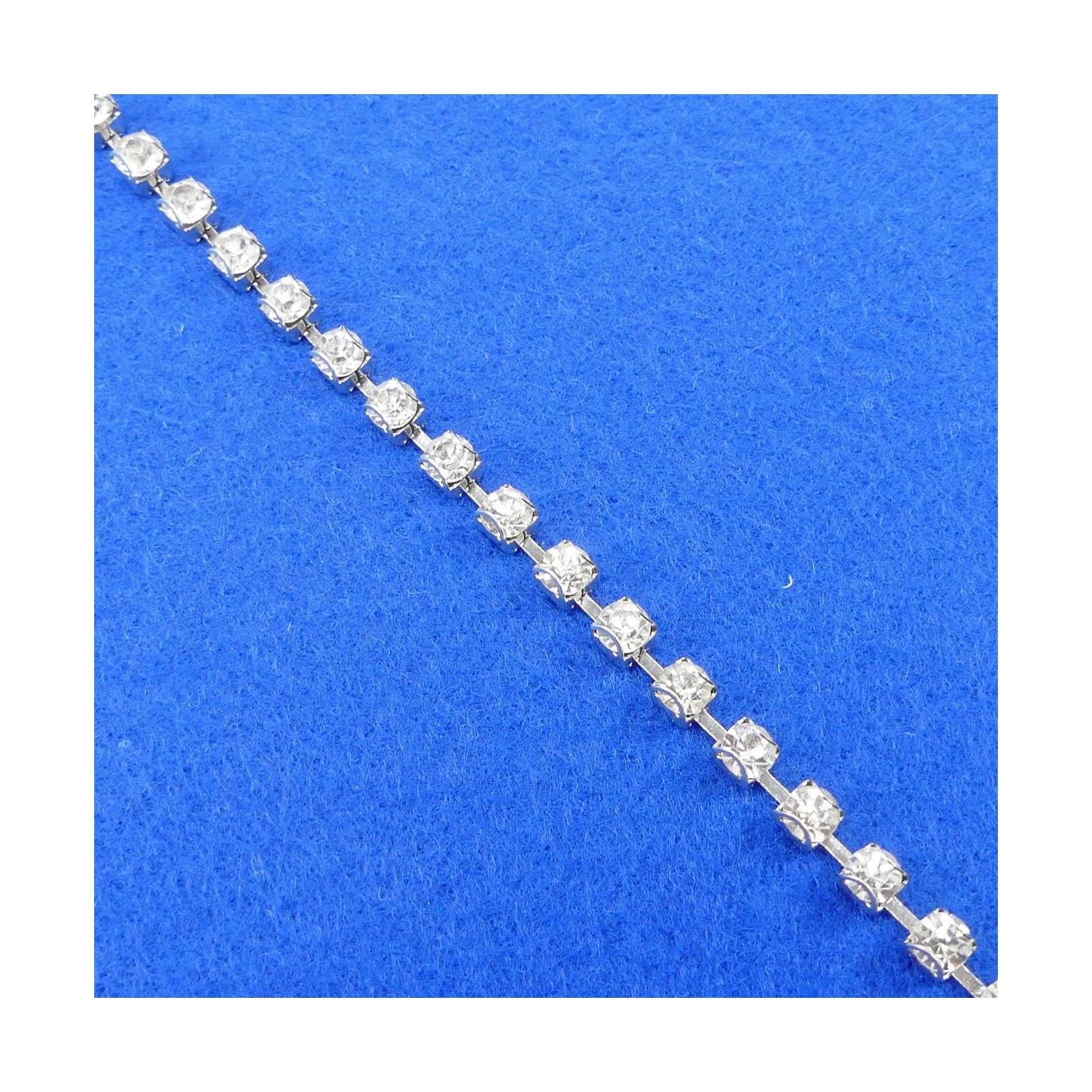 Cadena De Strass De Una Fila Plata 4,5mm 3 Cadena De Strass De Una Fila Plata 4,5mm