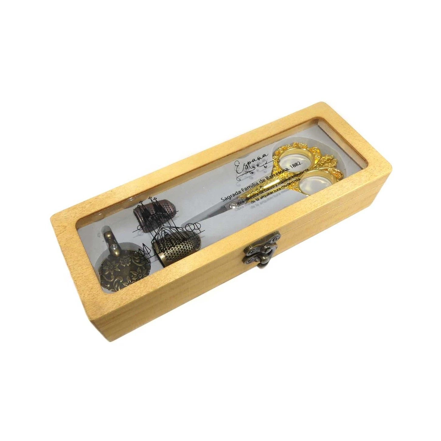 Caja Vintage De Madera Con Tijeras Bordar Y Accesorios 3 Caja Vintage De Madera Con Tijeras Bordar Y Accesorios