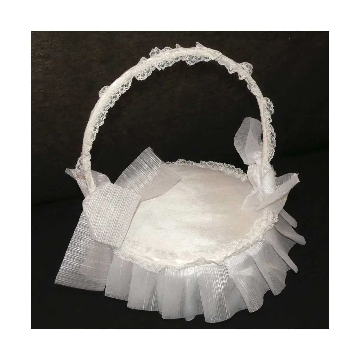 Canasto Para Ceremonia Decorado Con Organza 26x26x34cm 3 Canasto Para Ceremonia Decorado Con Organza 26x26x34cm