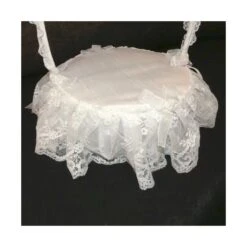 Canasto Para Alianzas Decorado Con Encaje 26x26x34cm 5 Canasto Para Alianzas Decorado Con Encaje 26x26x34cm -Merceria Botton canasto para alianzas decorado con encaje 26x26x34cm 1