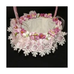 Cesta Para Ceremonia Arras Flores Rosas 17x17x25cm -Merceria Botton cesta ceremonia arras flores rosas 17x17x25cm 1