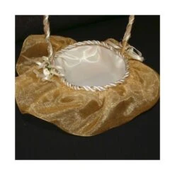 Cesta Para Ceremonia Decorada Organza Dorada 5 Cesta Para Ceremonia Decorada Organza Dorada -Merceria Botton cesta ceremonia decorada organza dorada 1