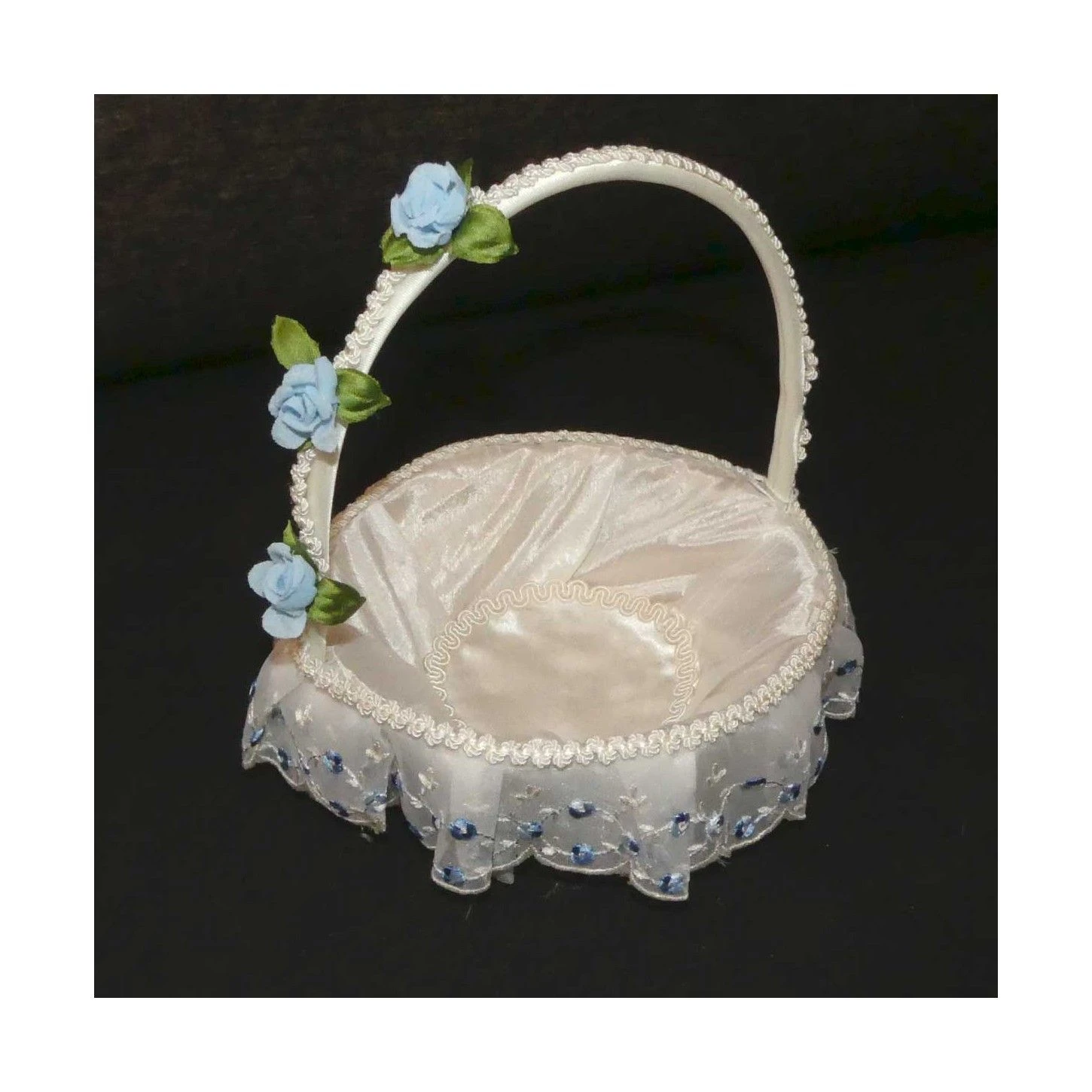 Cesta Para Ceremonia Con Flores Azules 16x16x16cm 3 Cesta Para Ceremonia Con Flores Azules 16x16x16cm