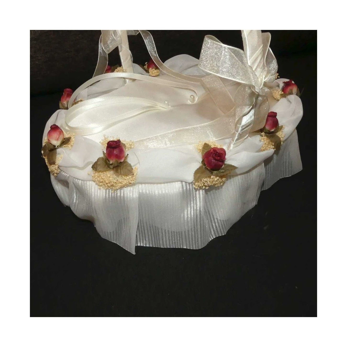 Cesta Para Ceremonia Con Flores Y Plisado 18x25x22cm 4 Cesta Para Ceremonia Con Flores Y Plisado 18x25x22cm - Imagen 2