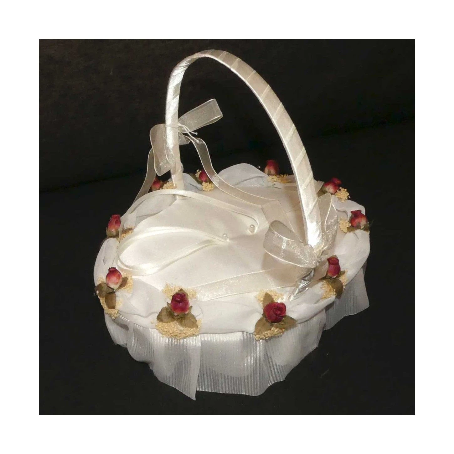 Cesta Para Ceremonia Con Flores Y Plisado 18x25x22cm 3 Cesta Para Ceremonia Con Flores Y Plisado 18x25x22cm