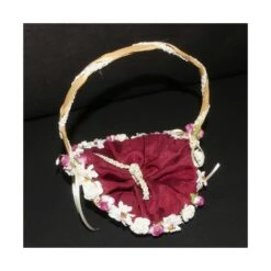 Cesta Para Ceremonia Granate Con Flores 16x17x19cm