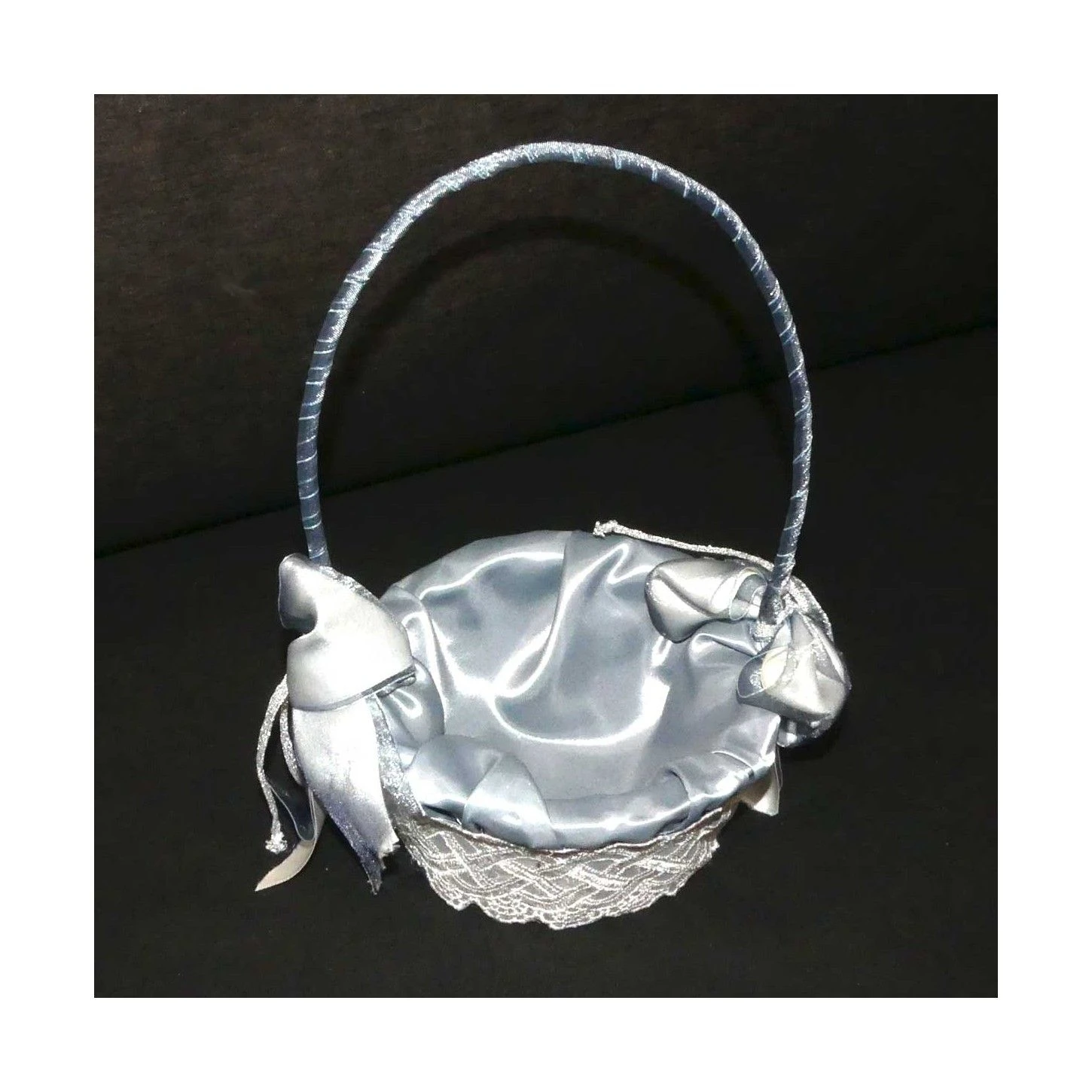 Cesta Para Ceremonia Gris Perla Y Guipur 17x15x24cm 3 Cesta Para Ceremonia Gris Perla Y Guipur 17x15x24cm