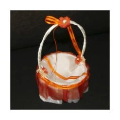 Cesta Para Ceremonia Con Organza Naranja 12x16x18cm