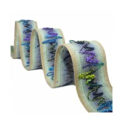Cinta Bordada Hilo Matizado 30mm. Varios Colores