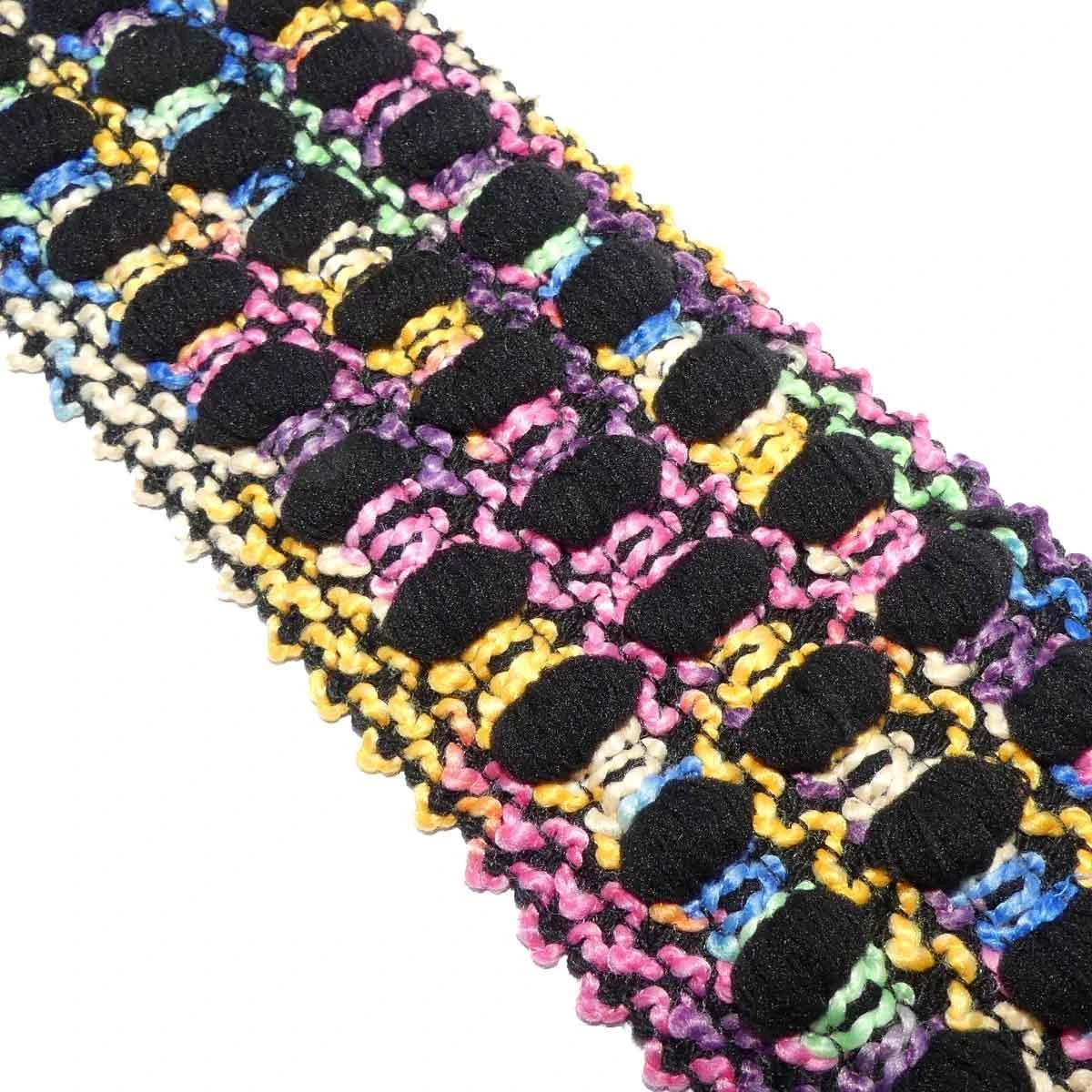 Cinta Elástica De Lana Con Madroños 6cm. Negro Y Multicolor 3 Cinta Elástica De Lana Con Madroños 6cm. Negro Y Multicolor - Imagen 2