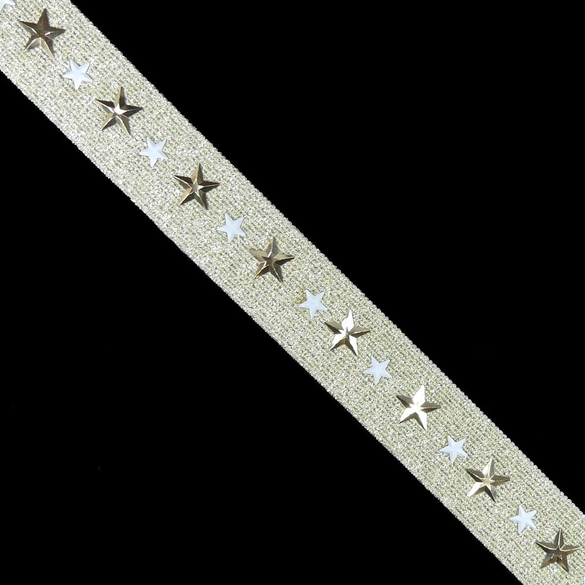 Cinta Elástica Dorada Con Tachuelas Estrellas 2,6cm 3 Cinta Elástica Dorada Con Tachuelas Estrellas 2,6cm