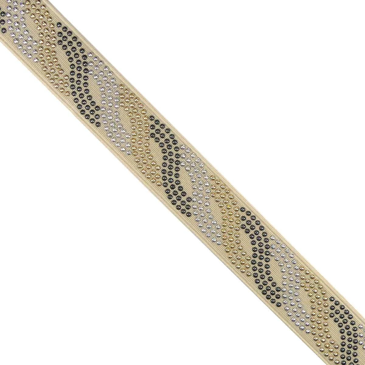 Cinta Elástica Tachuelas En Onda 2,5cm. Varios Colores 3 Cinta Elástica Tachuelas En Onda 2,5cm. Varios Colores