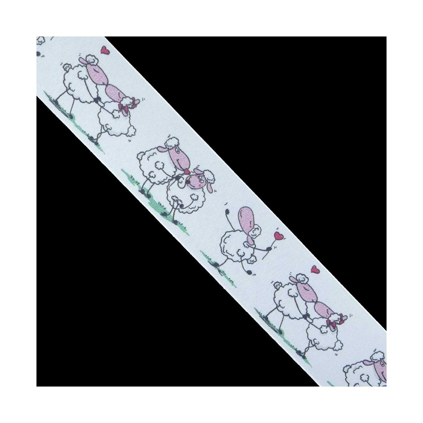 Cinta Estampada Con Ovejas 3,8cm. Blanco 3 Cinta Estampada Con Ovejas 3,8cm. Blanco