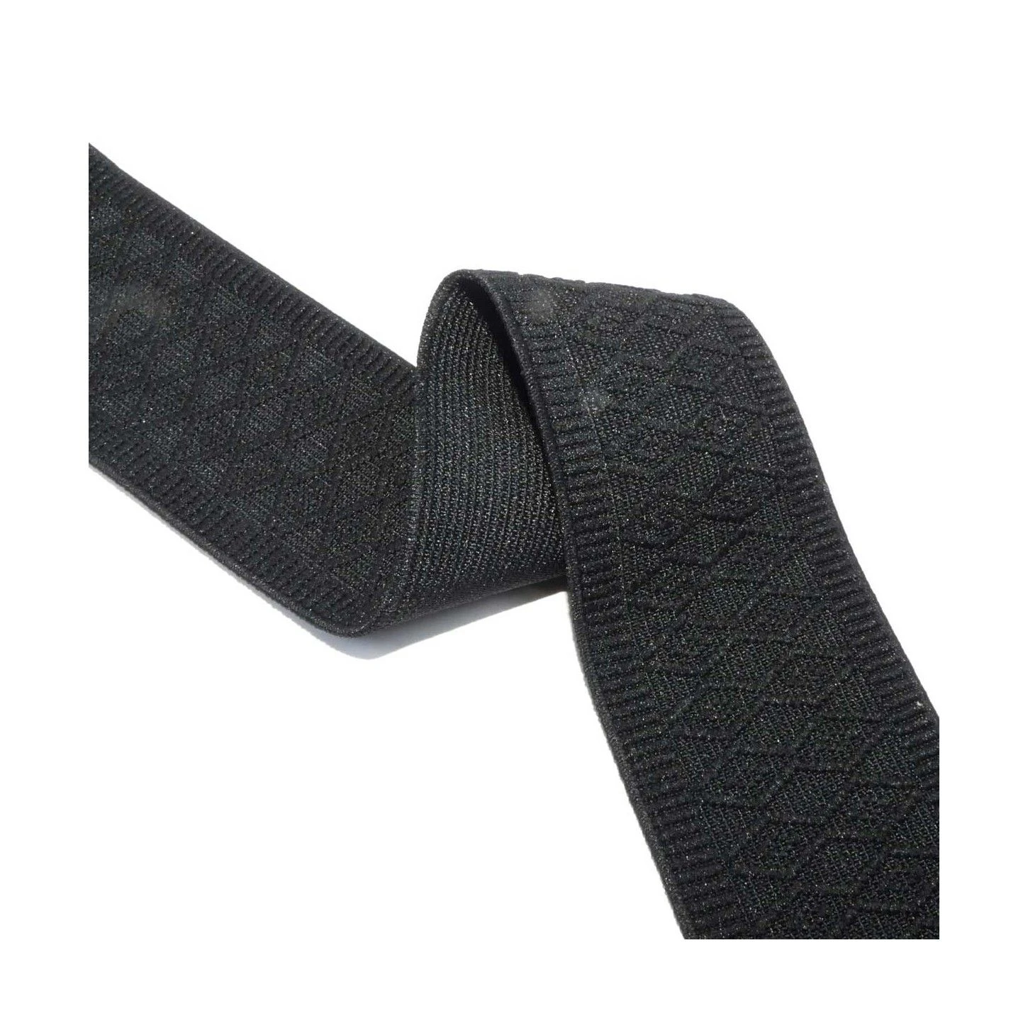 Cinta De Goma Elástica Negra Con Diseño Trenzado 5cm 4 Cinta De Goma Elástica Negra Con Diseño Trenzado 5cm - Imagen 2