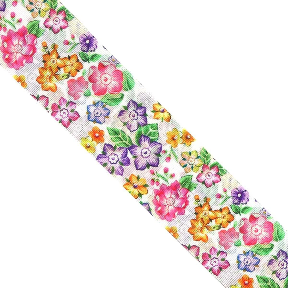 Cinta Nylón Con Flores 4,8cm. Varios Colores 3 Cinta Nylón Con Flores 4,8cm. Varios Colores