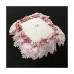 Cojín Para Arras Decorado Con Flores Rosas 18x18x5cm