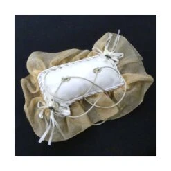 Cojín Para Arras Decorado Con Organza 16x8cm