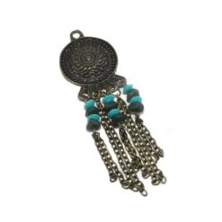 Colgante Escudo Labrado Con Cadena Y Abalorio Oro Viejo -Merceria Botton colgante escudo labrado con cadena y abalorio oro viejo 1