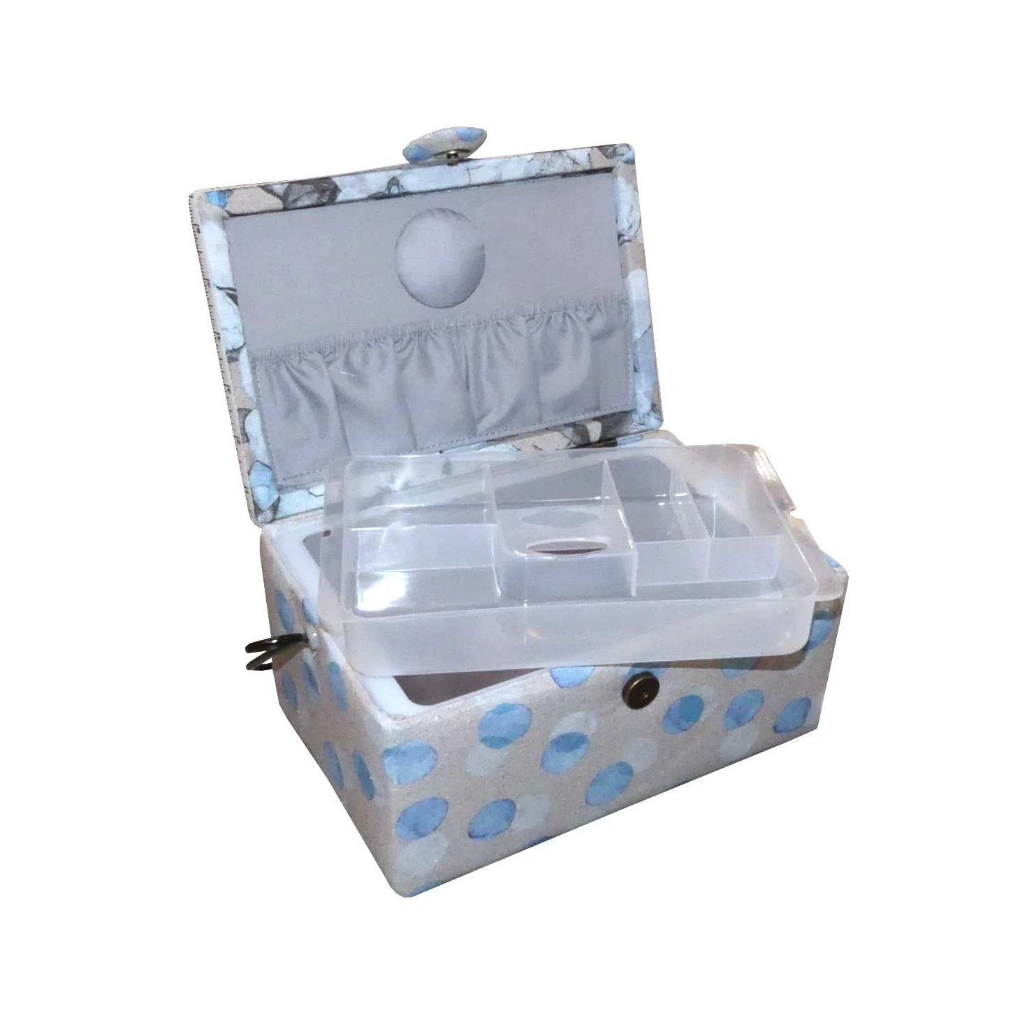 Costurero Con Asa Forja Flores Y Lunares. 25x17x13cm 4 Costurero Con Asa Forja Flores Y Lunares. 25x17x13cm - Imagen 2