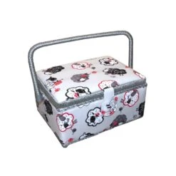 Costurero Diseño Ovejas Tejiendo. 25x18x13cm